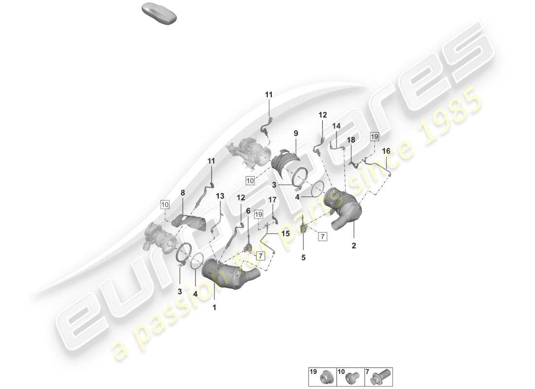 porsche 2020 (992-1) catalyst part diagram