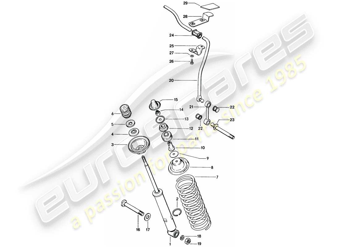 porsche 1972 (914) vibration damper - stabilizer part diagram