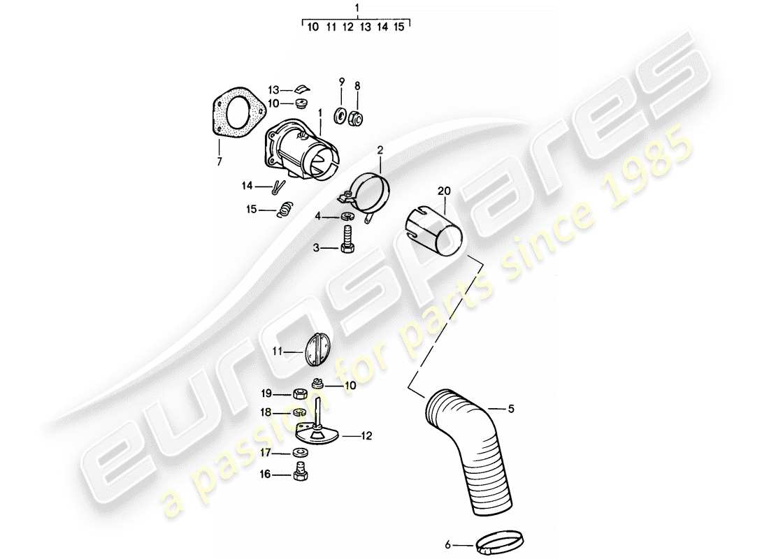 porsche 1984 (911) heating air supply parts diagram