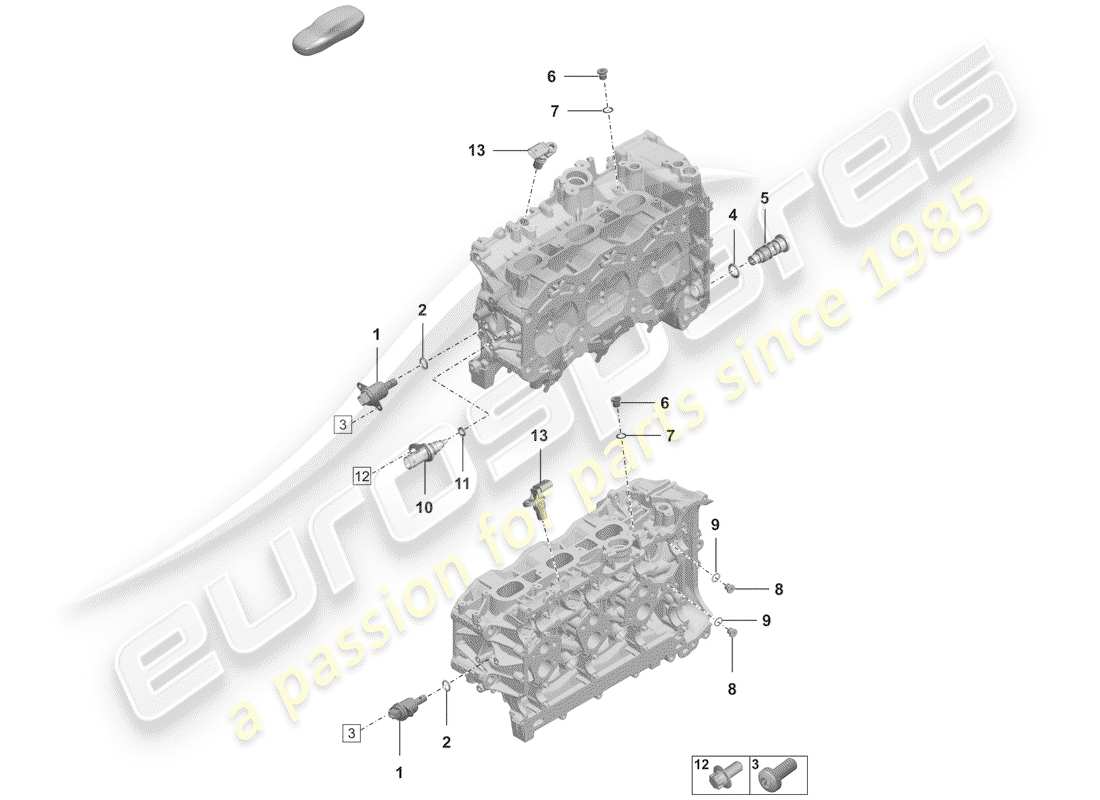 porsche 2019 (992-1) cylinder head parts diagram