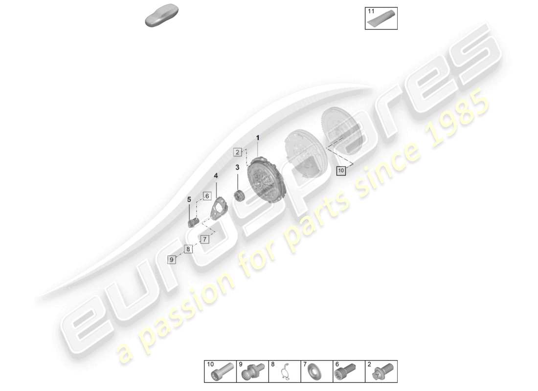 porsche 2020 (992-1) manual gearbox coupling parts diagram