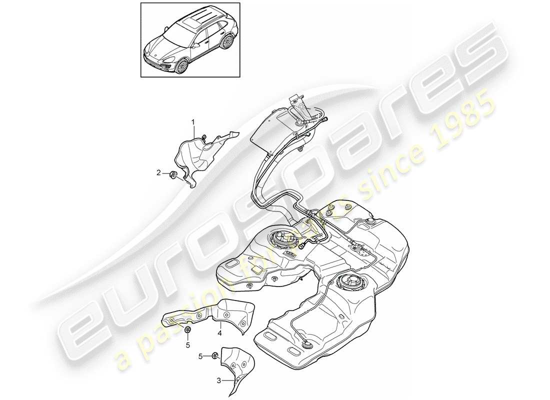 porsche 2014 (cayenne e2 92a) fuel tank part diagram