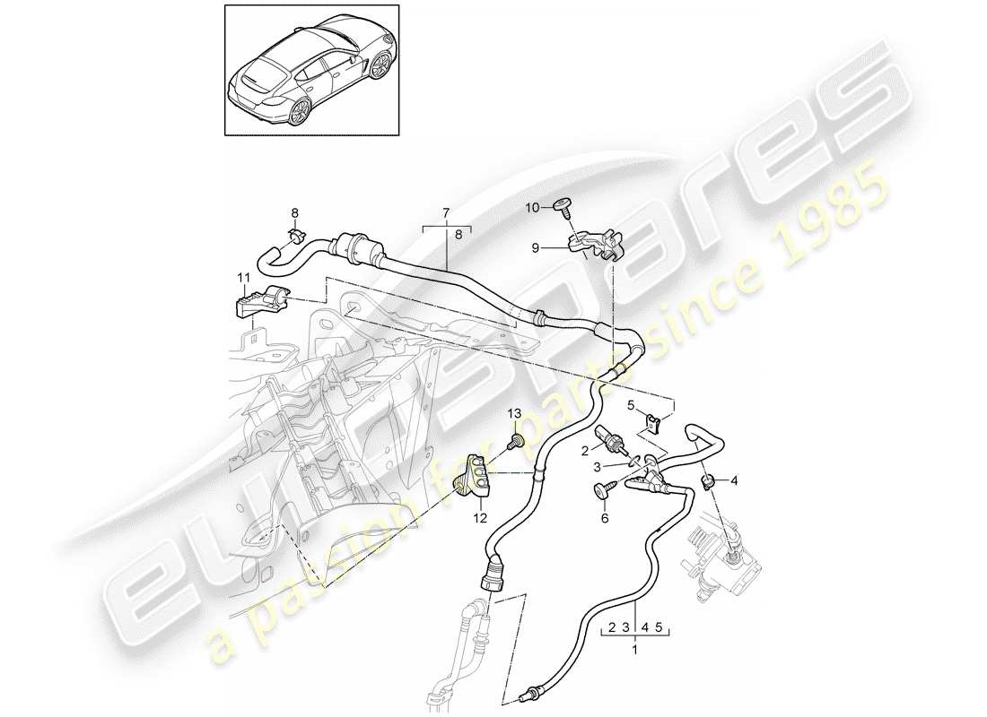 porsche panamera 970 (2015) fuel system parts diagram