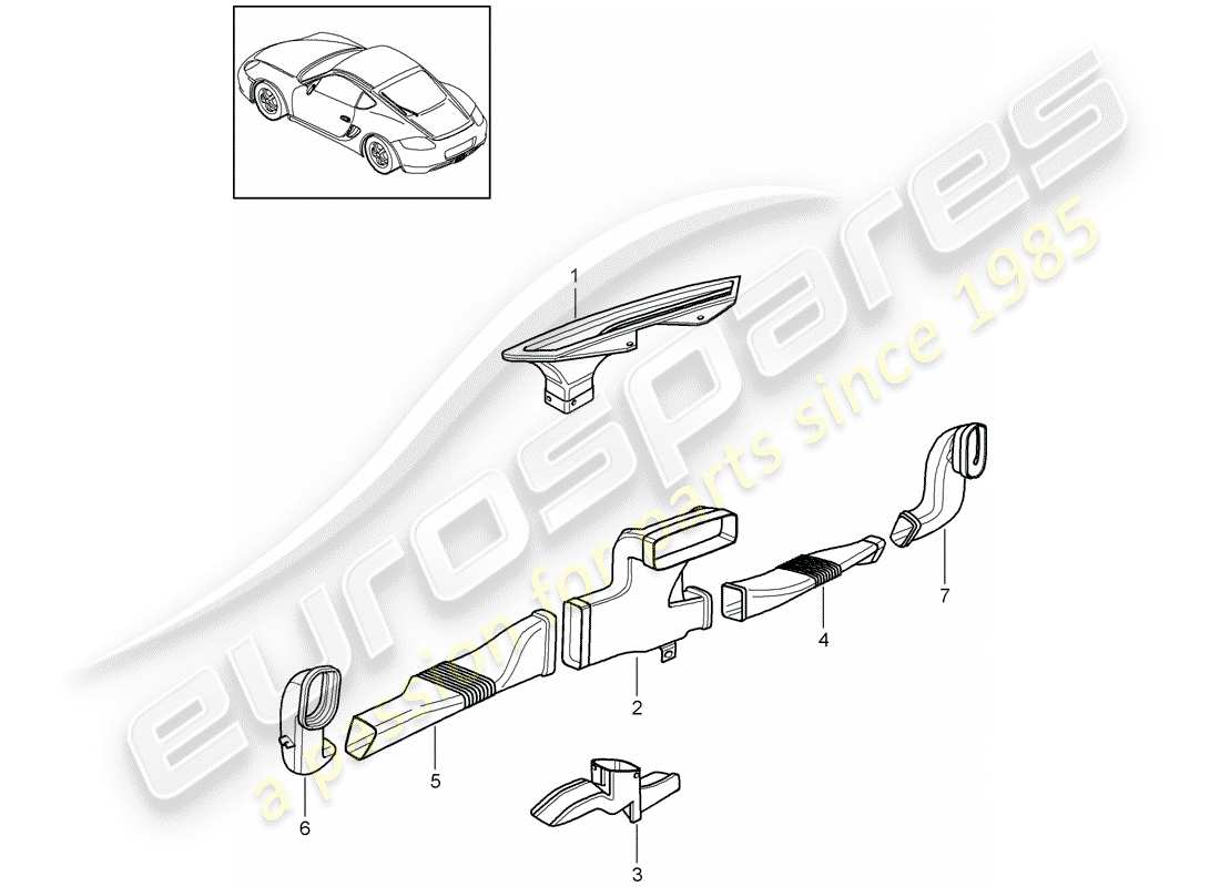 porsche 2010 (987 cayman) heater part diagram