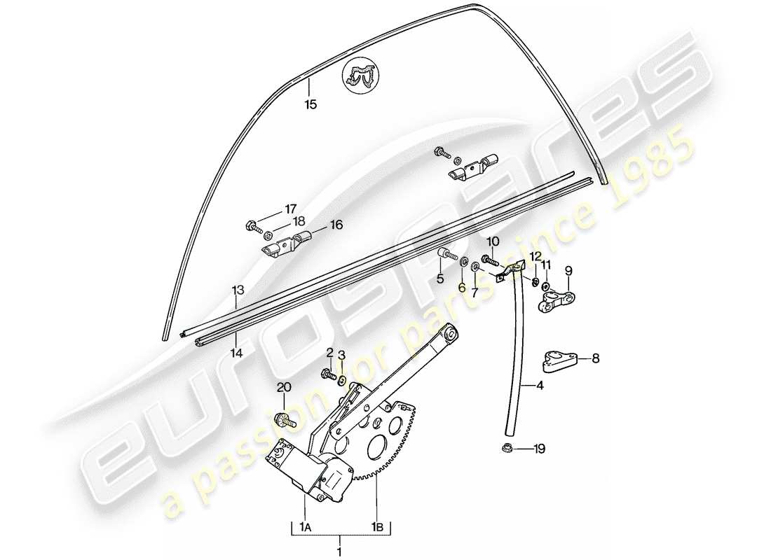 porsche 1979 (928) window regulator part diagram