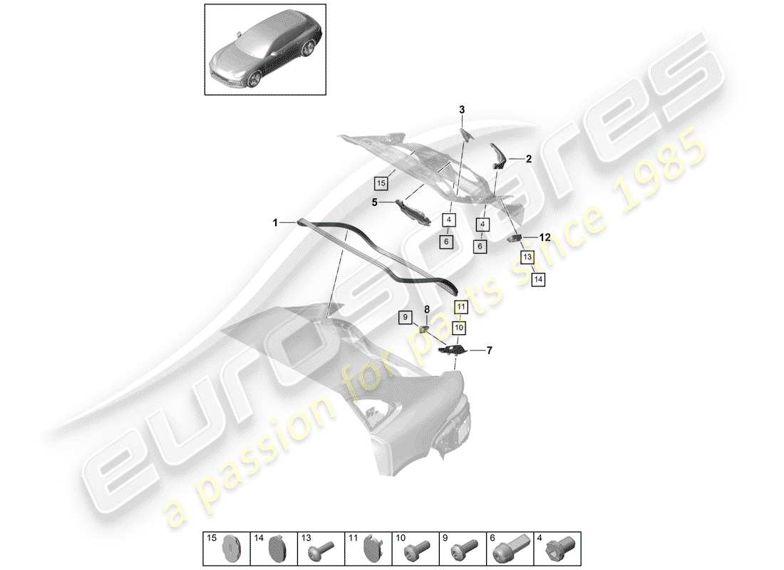 porsche 2020 (panamera 971-1) gaskets part diagram
