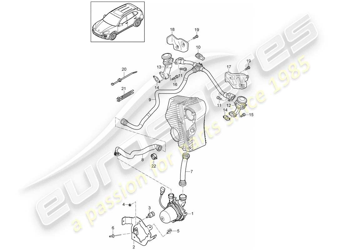 porsche 2014 (cayenne e2 92a) secondary air pump part diagram
