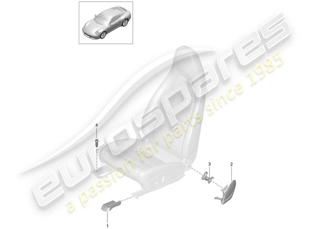 porsche 2020 (991-2) seat part diagram