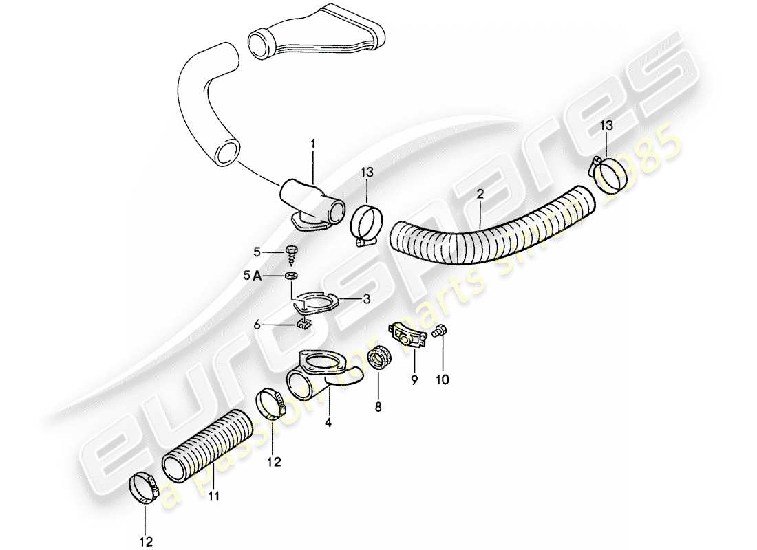 porsche 1987 (911) cooling air duct part diagram