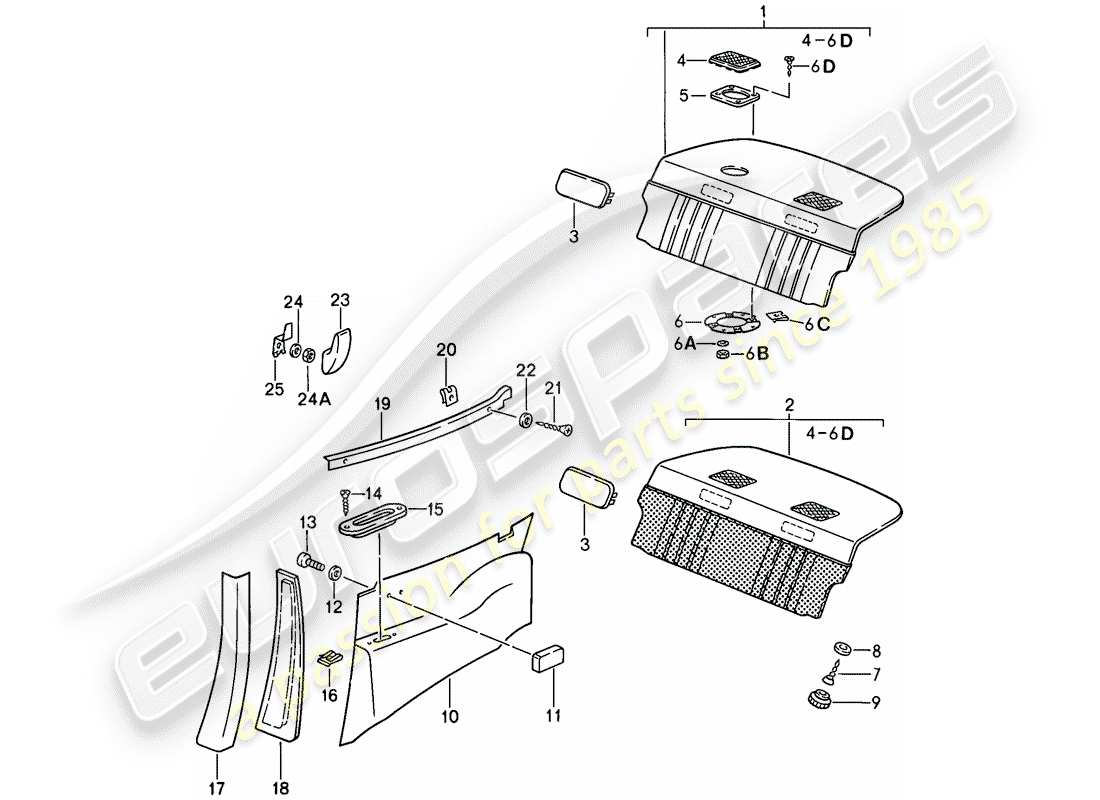 porsche 1989 (911) interior equipment part diagram