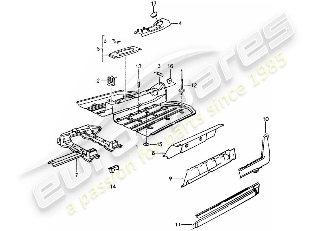porsche 1994 (964) frame part diagram