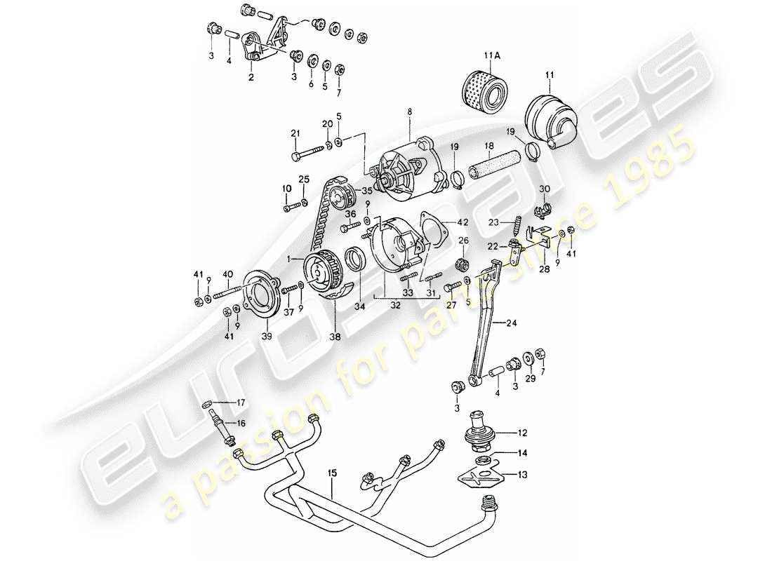 porsche 1990 (964) air injection part diagram
