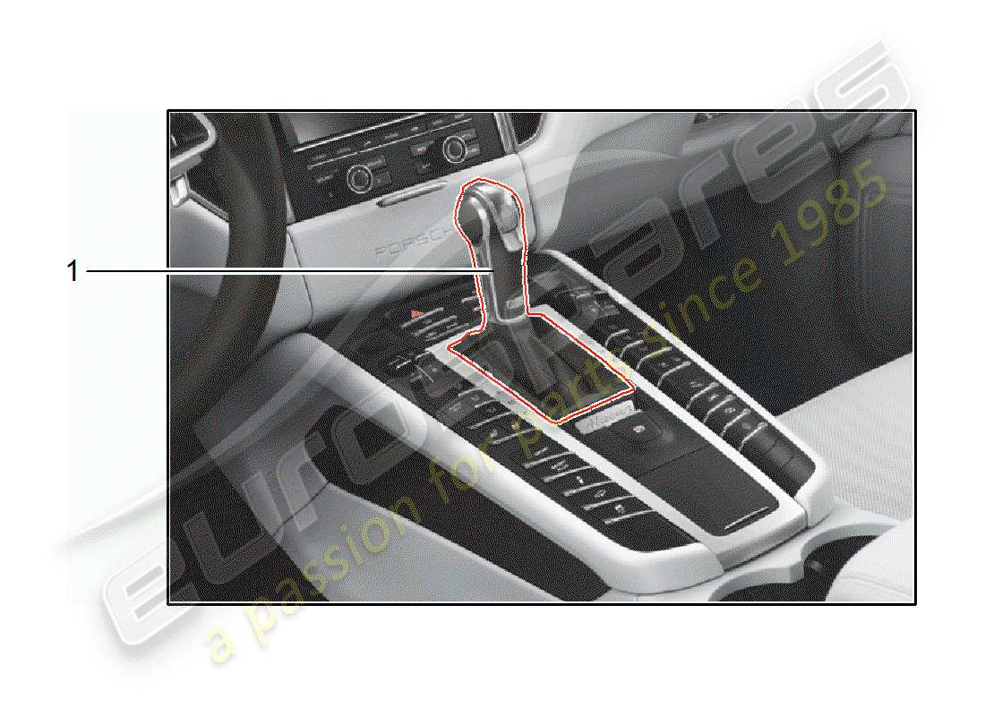 porsche 2014 (tequipment macan) selector lever parts diagram