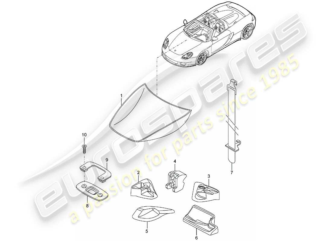 porsche 2004 (carrera gt) boot lining parts diagram