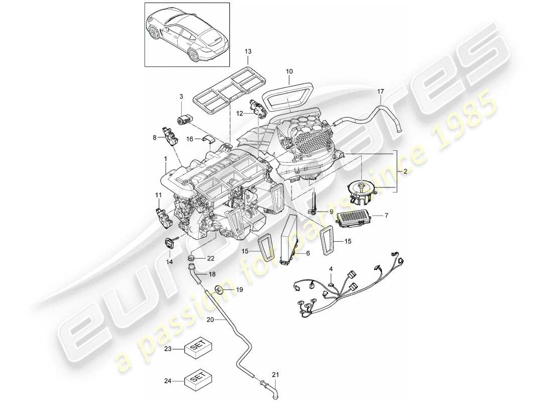 porsche 2015 (panamera 970) air conditioner part diagram