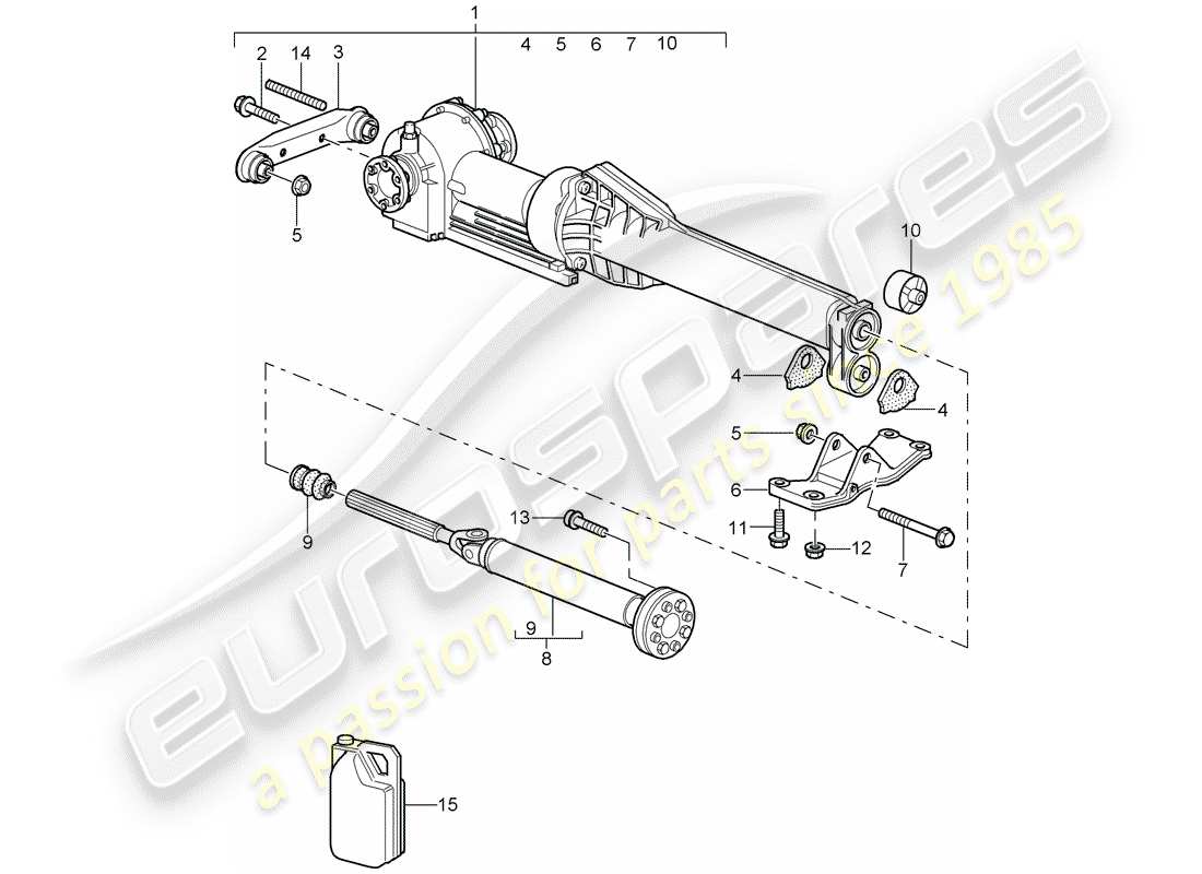 porsche 2006 (997-1) front axle differential part diagram