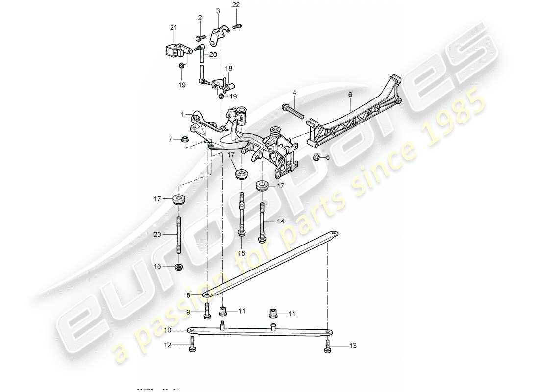porsche 2008 (997-1) rear axle part diagram
