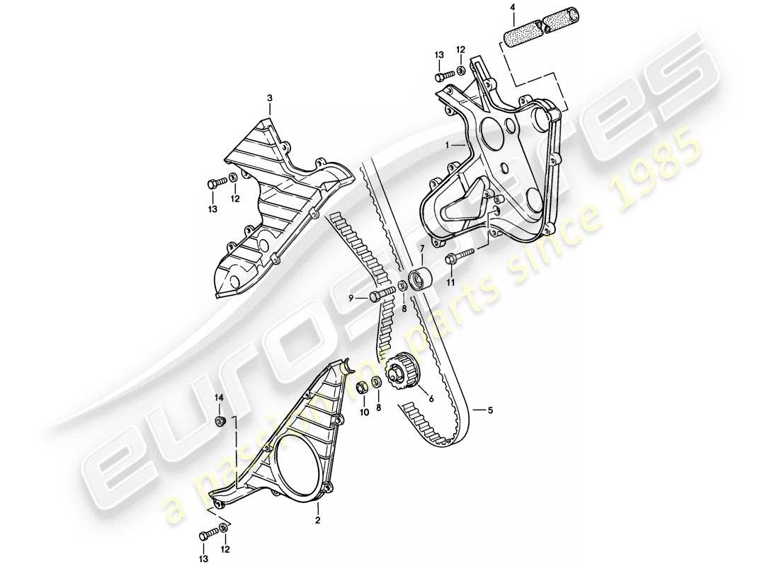 porsche 1983 (944) driving mechanism - camshaft part diagram