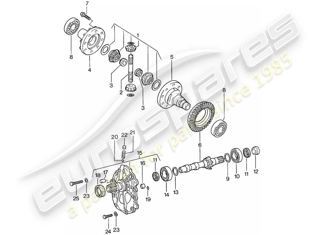 porsche 1983 (944) differential - automatic transmission part diagram