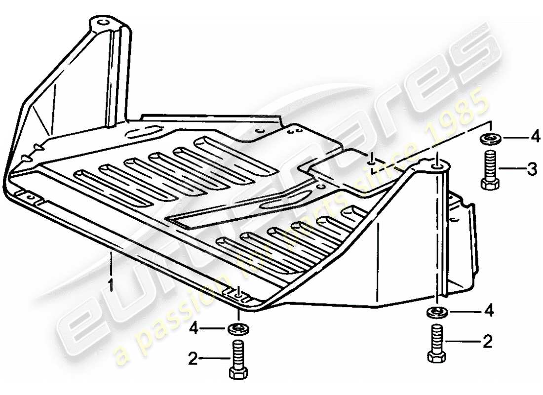 porsche 1988 (924s) protective plate f. engine parts diagram