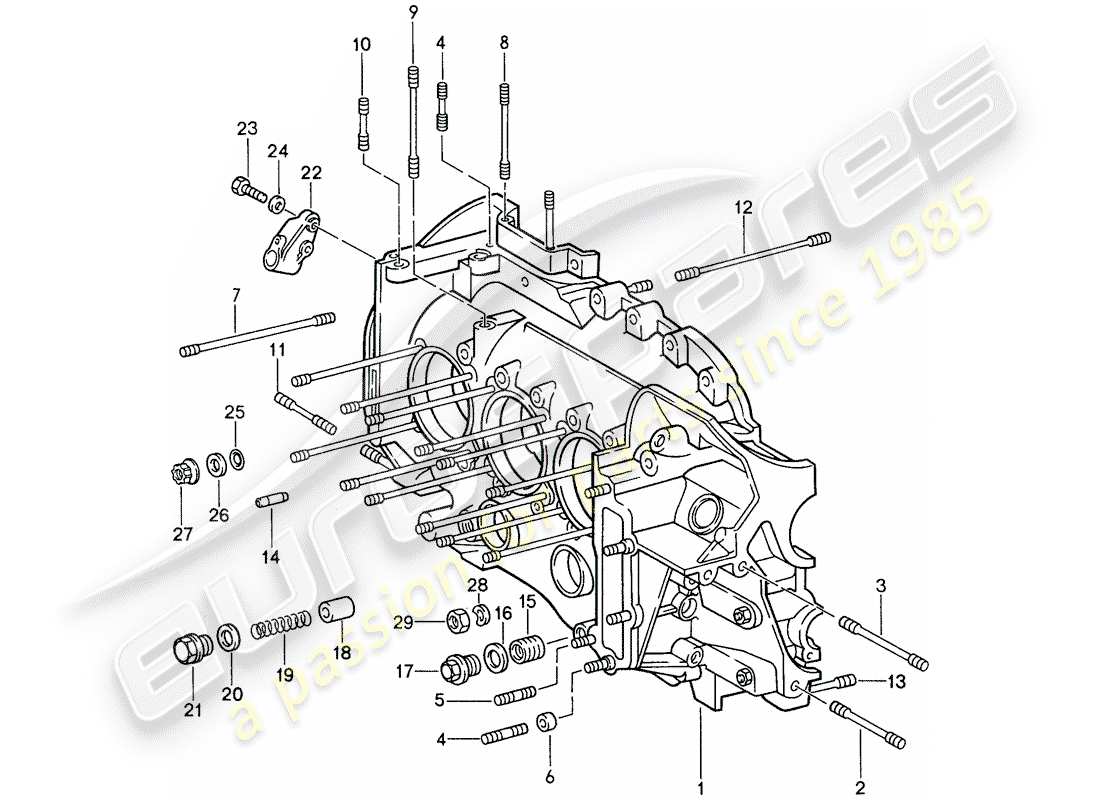 porsche 1987 (959) crankcase part diagram