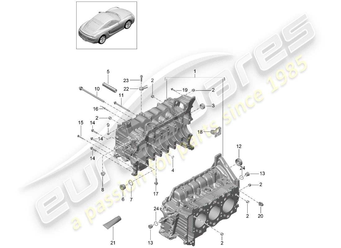 porsche 2016 (981 cayman) crankcase part diagram