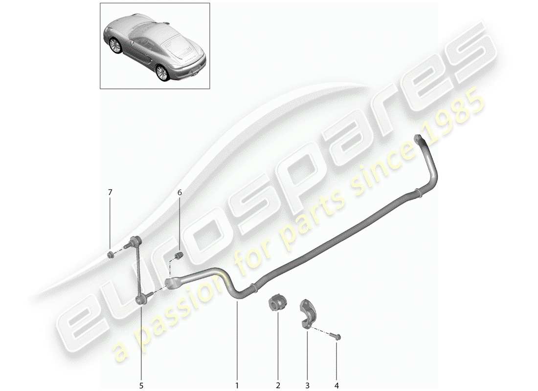 porsche 2014 (981 cayman) stabilizer parts diagram