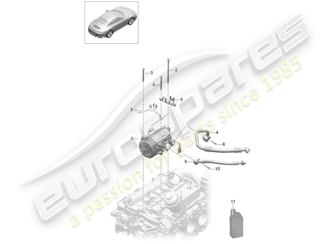 porsche 2017 (991-2) compressor part diagram