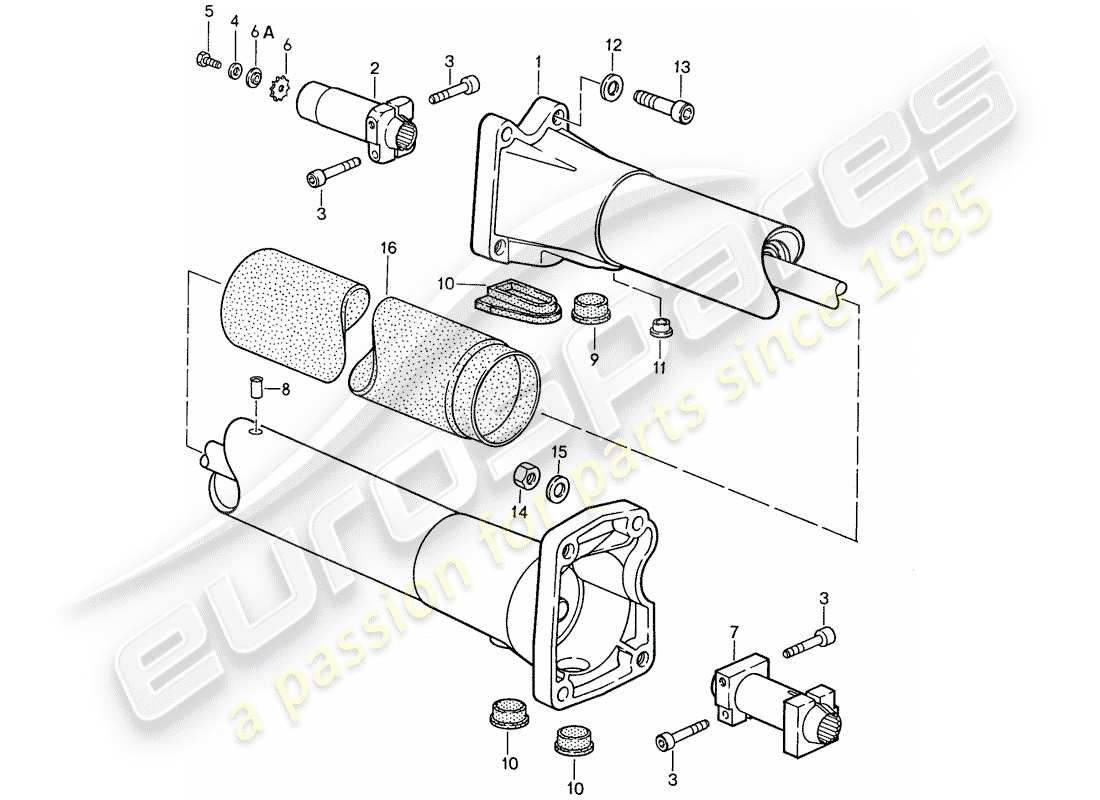 porsche 1987 (959) central tube part diagram