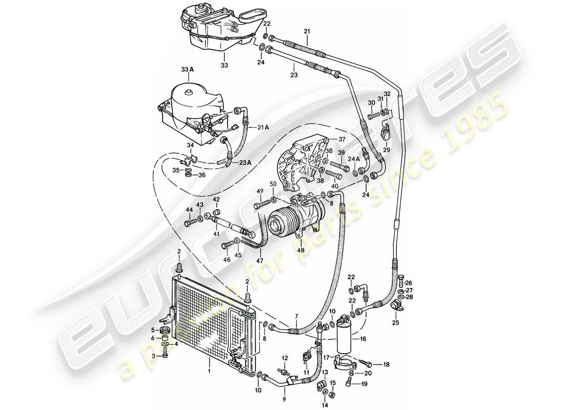 porsche 1984 (944) air conditioner parts diagram