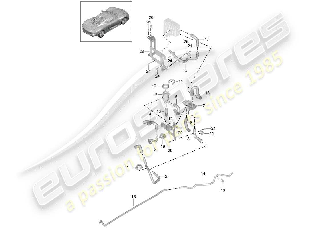 porsche 2015 (918 spyder) heater part diagram
