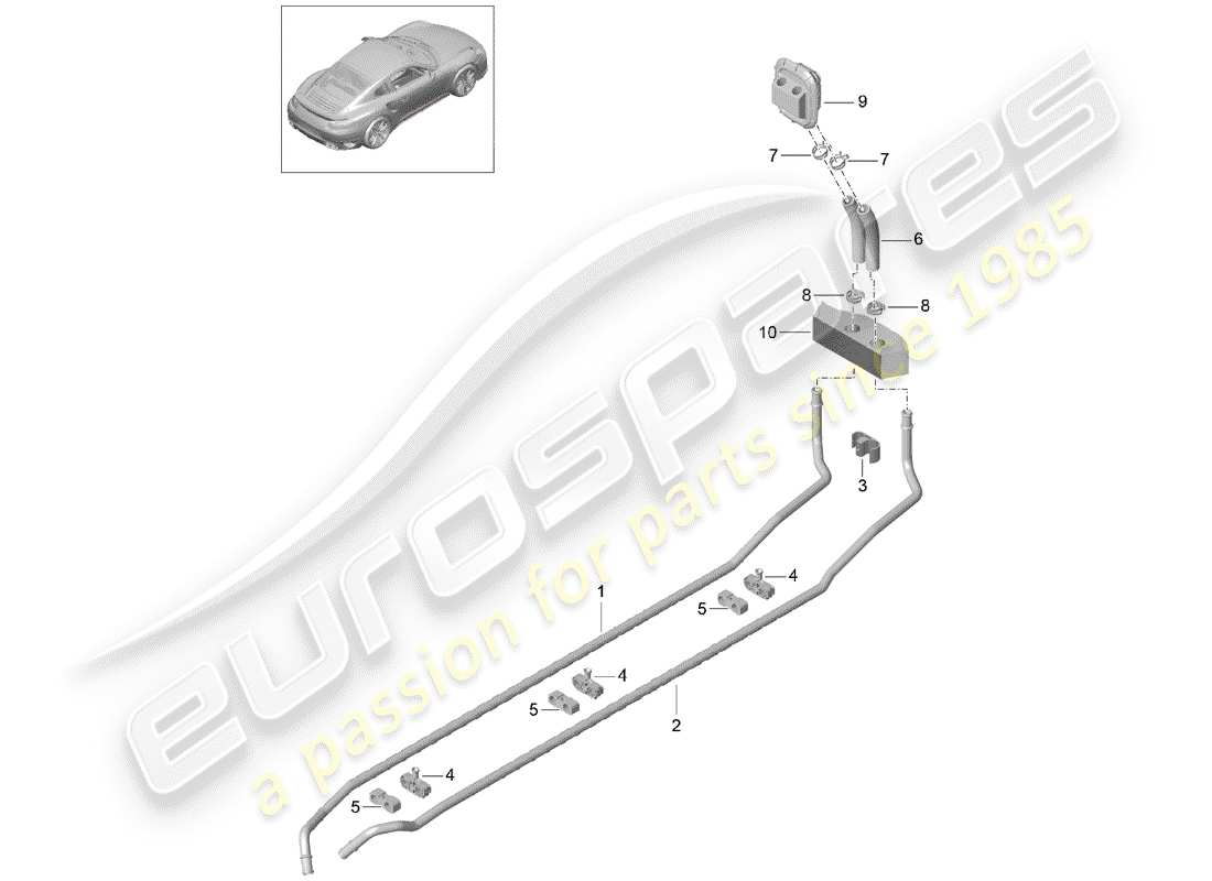 porsche 991 turbo (2014) heater part diagram