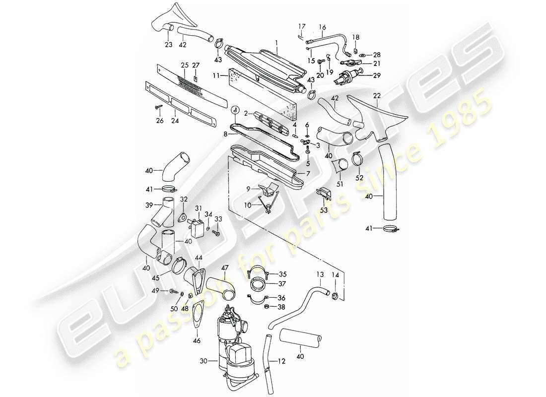 porsche 1966 (911/912) ventilation - heater - d >> - mj 1968 part diagram