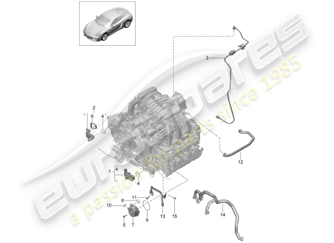 porsche 2016 (981 cayman) crankcase part diagram