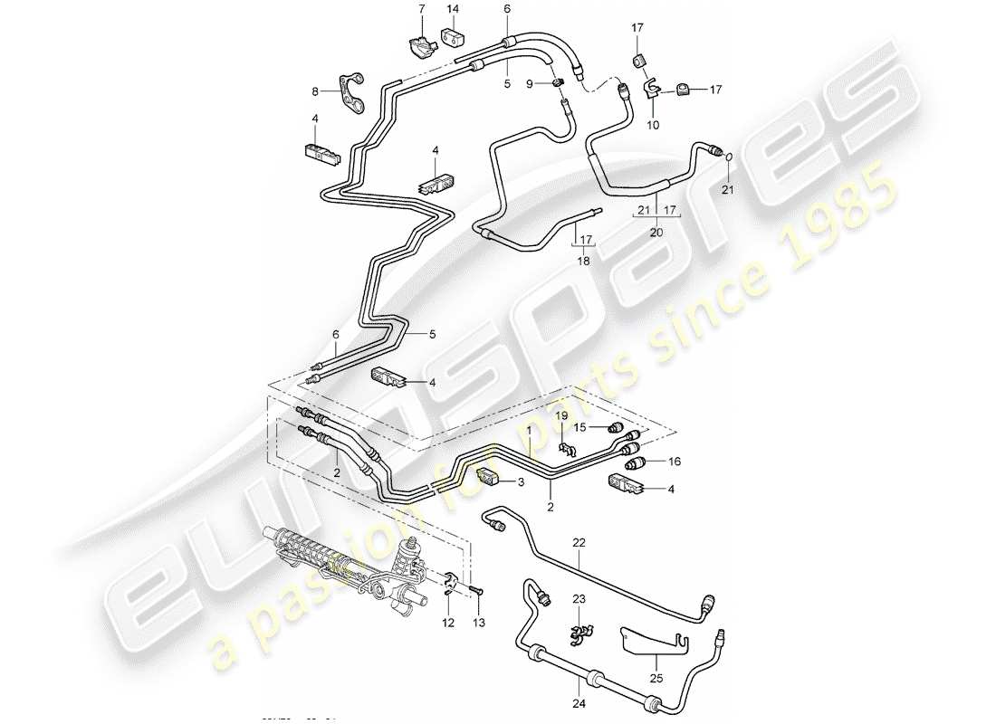 porsche 2006 (997-1) power steering part diagram