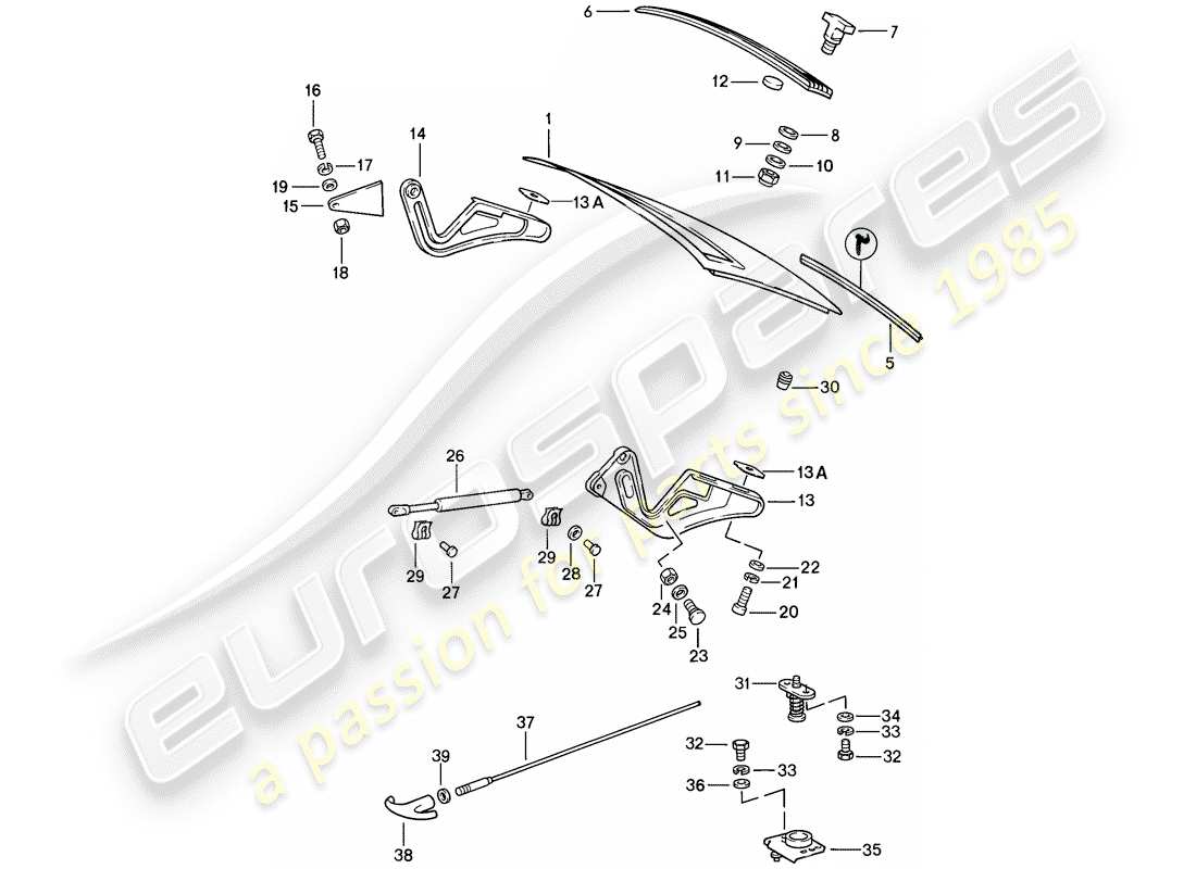 porsche 1989 (911) cover part diagram