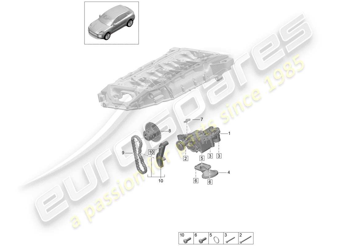 porsche 2020 (macan) oil pump part diagram