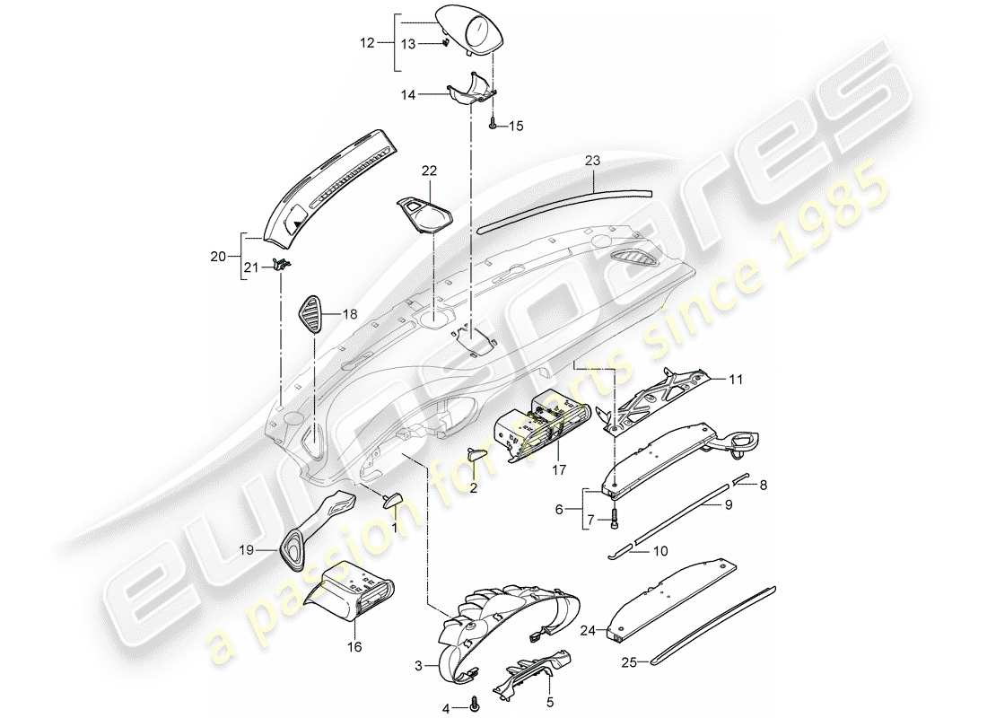 porsche 2010 (997-2 gt3) accessories parts diagram