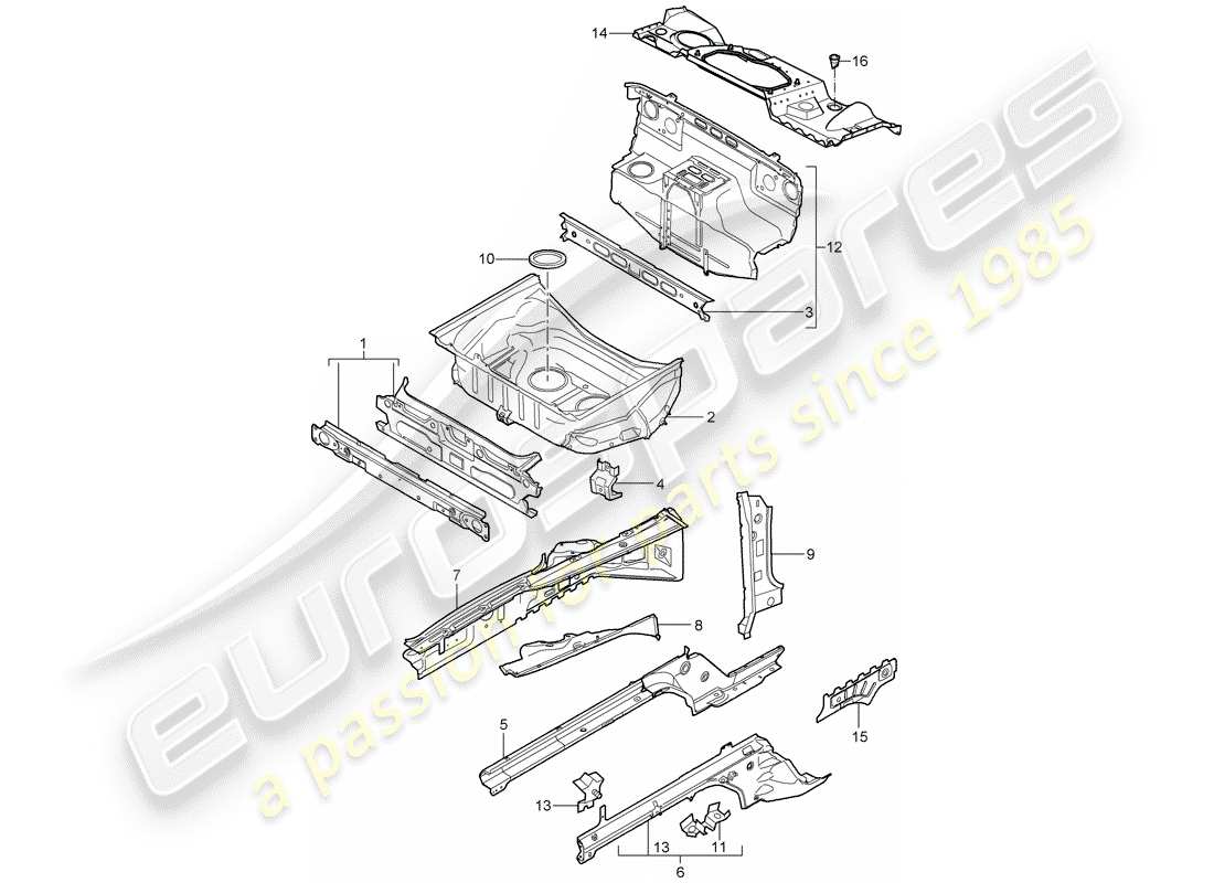 porsche 2006 (987 cayman) front end part diagram