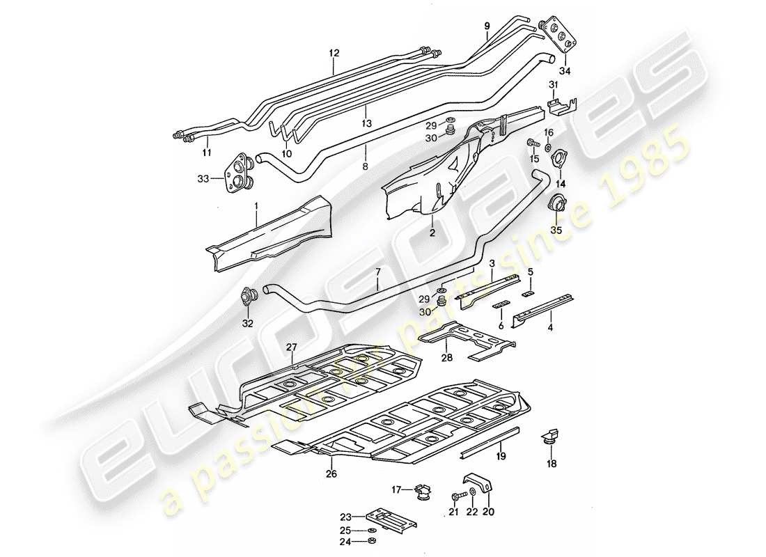porsche 1987 (959) frame part diagram