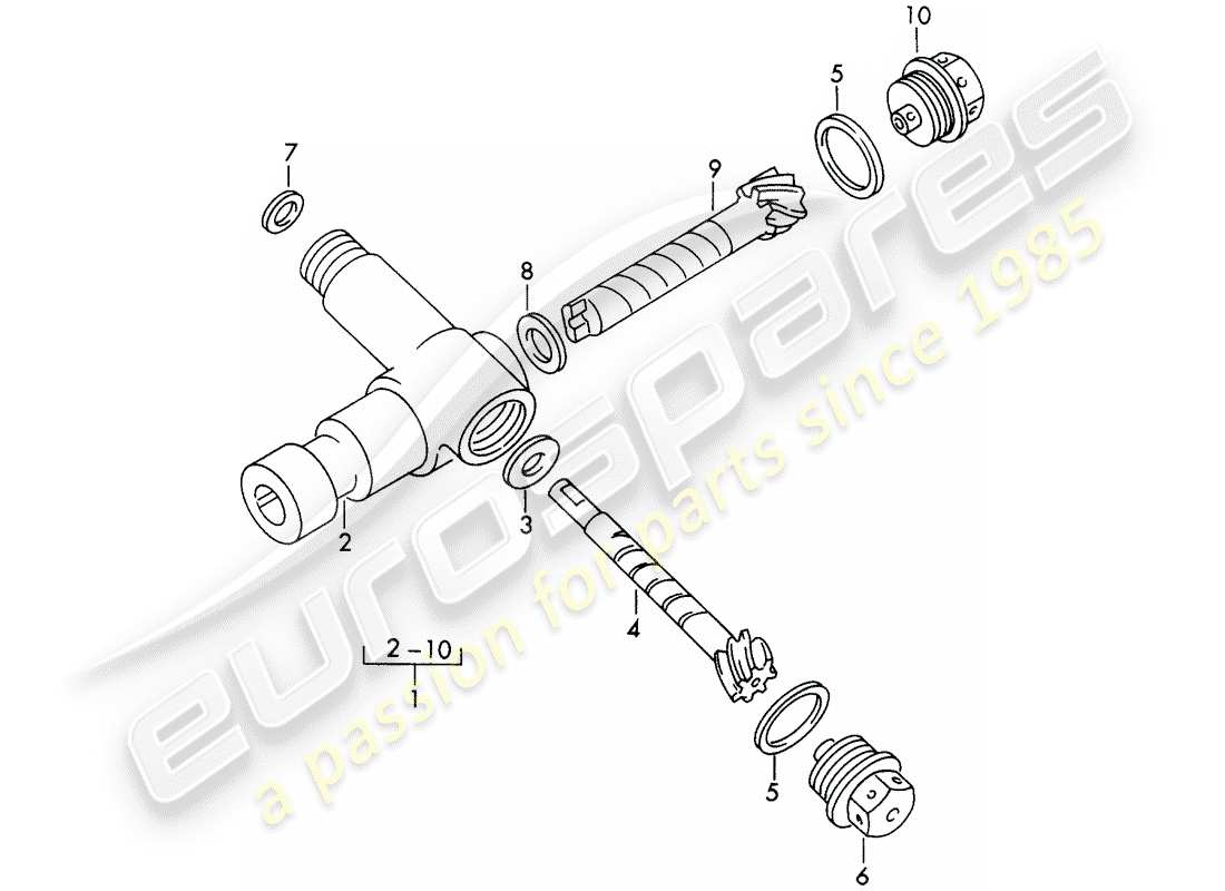 porsche 1955 (356/356a) driving mechanism - tachometer parts diagram