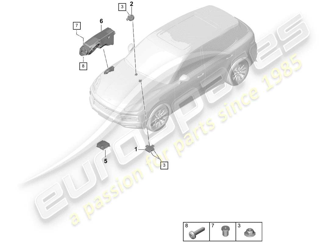 porsche 2020 (cayenne e3 9ya/9yb) electronic control module part diagram