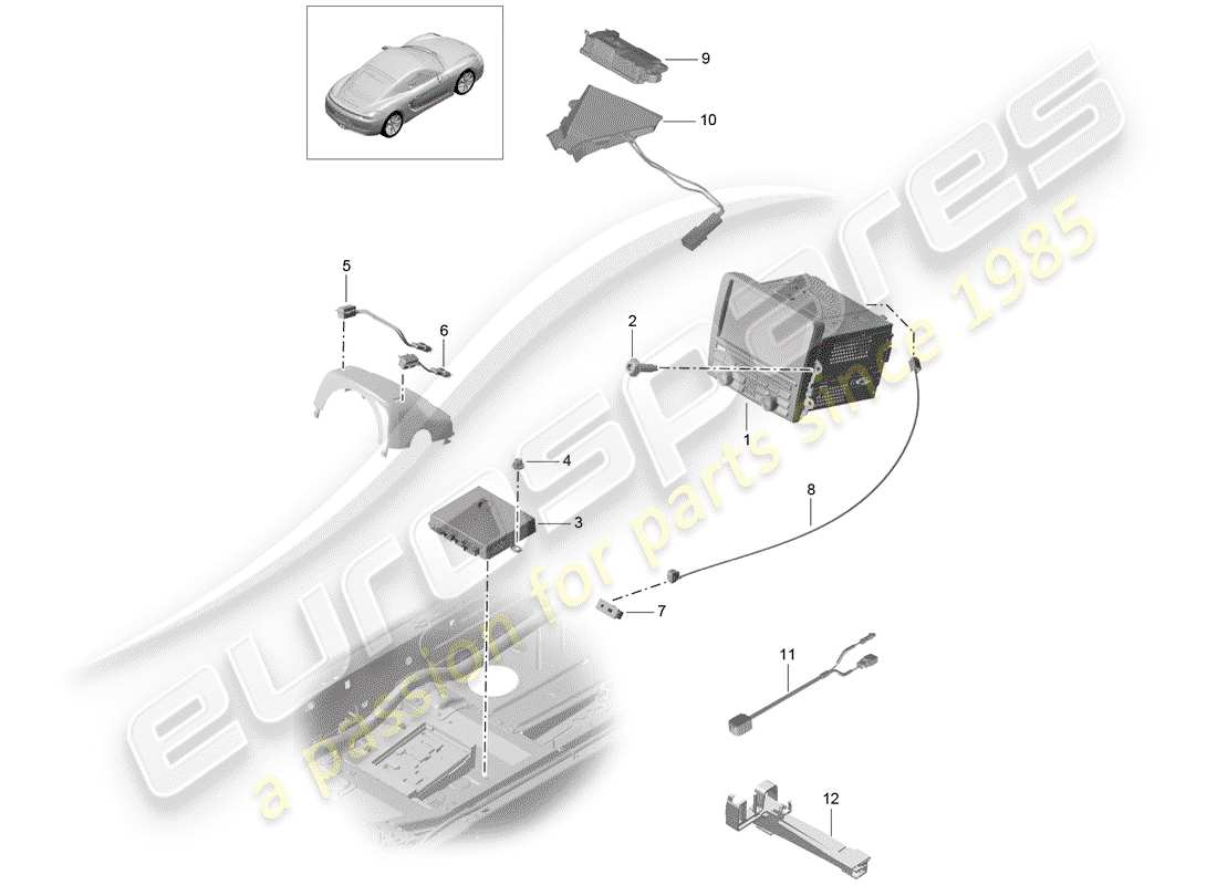 porsche 2016 (981 cayman) operating unit part diagram