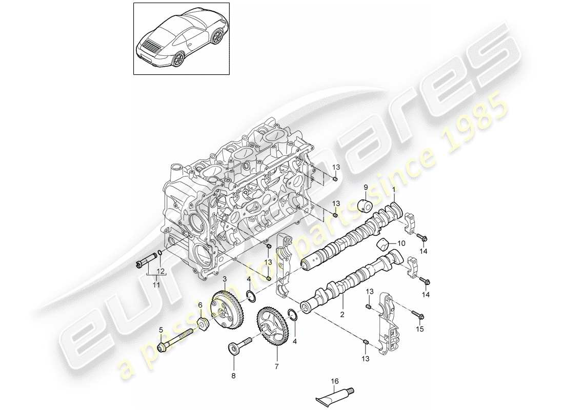 porsche 2012 (997-2) camshaft part diagram