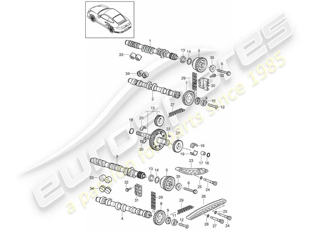 porsche 911 t/gt2rs (2013) valve control parts diagram