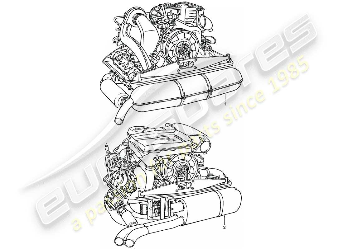 porsche 1987 (911) replacement engine - ready for installation part diagram