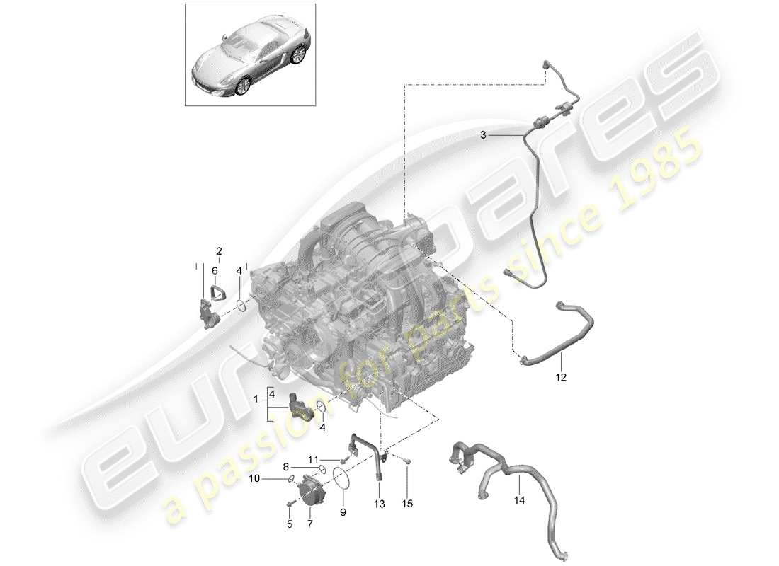porsche 2013 (981 boxster) crankcase parts diagram
