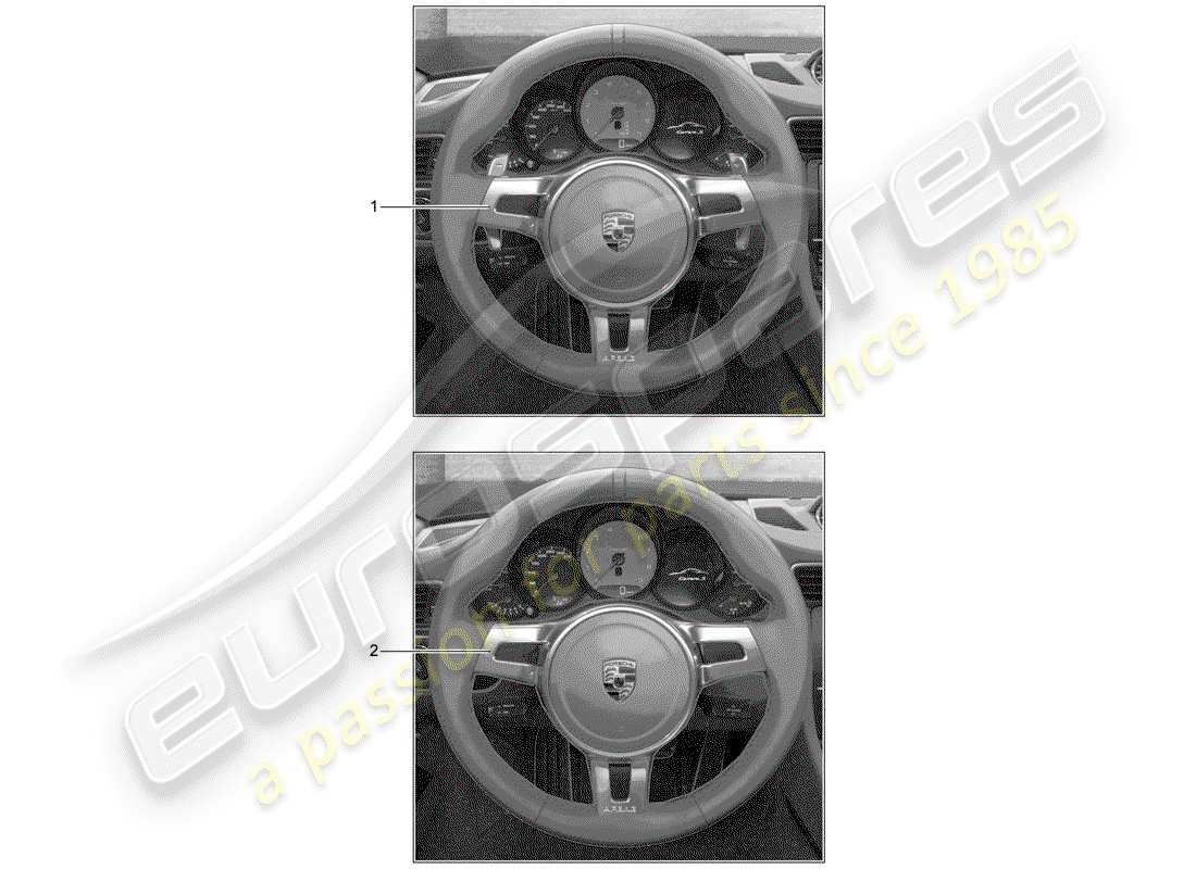 porsche 2013 (tequipment 98x/99x) steering wheel parts diagram