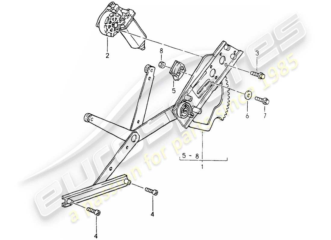 porsche 1990 (964) window regulator - electric part diagram