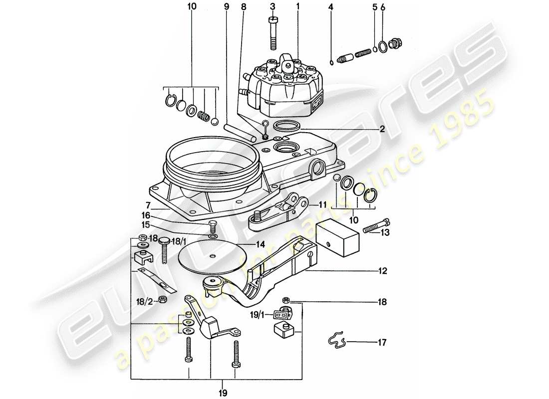 porsche 1974 (911) mixture control unit - single parts part diagram